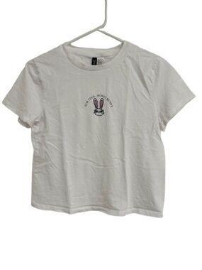 H&M White Divided Graphic Tee